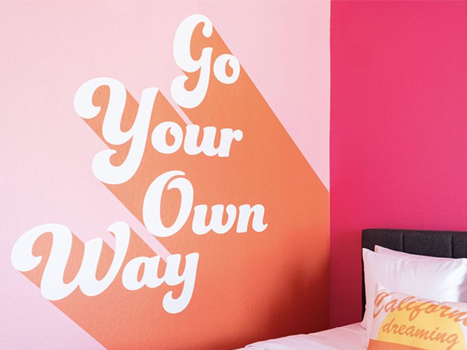 Go Your Own Way pink room at The Rambler Motel